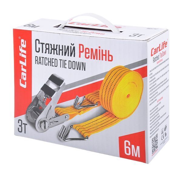 Стяжной ремень с замком 3т 6м CarLife RD712 RD712 фото