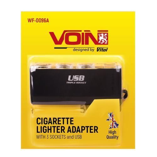 Подовжувач прикурювача 3+1USB Voin WF-0096A WF-0096A фото