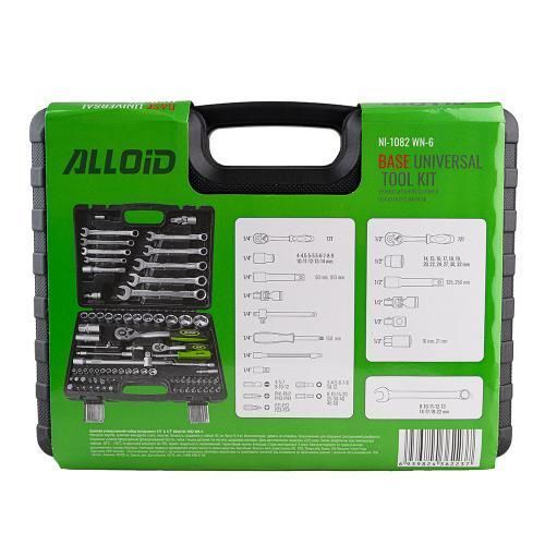 Набор инструмента 82 предмета 1/2" и 1/4" 6-гр головки Alloid Base NI-1082 WN-6 NI-1082 WN-6 фото