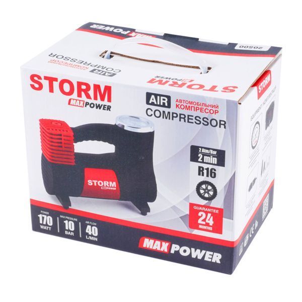 Компресор автомобільний 10 Атм 40 л/хв 170 Вт Storm 20500 Max Power 20500 фото