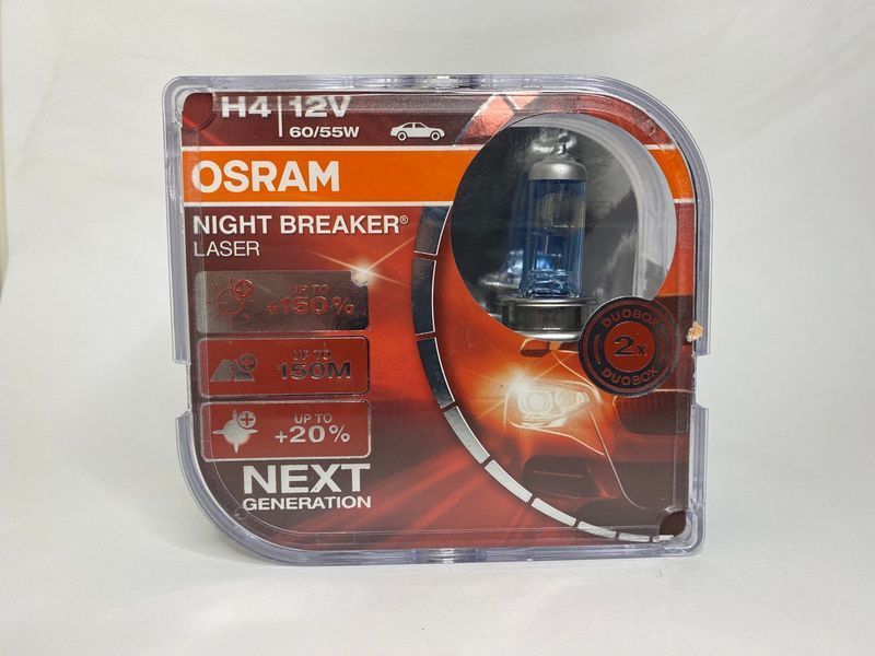 Лампы галогенные H4+150% 12V 60/55W Osram Night Breaker Laser H4+150% фото