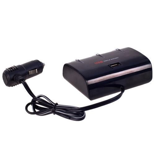 Подовжувач прикурювача 12-24V 3 виходи + 1USB VOIN SC-3073 SC-3073 фото