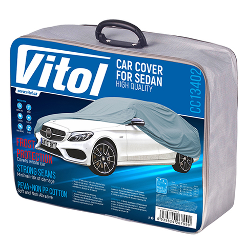 Тент на автомобиль седан с подкладкой Vitol CC13402 М 432х165х119см CC13402 M фото