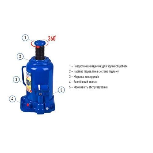 Домкрат гидравлический телескоп 20т в коробке 217-407 мм 9,7 кг Vitol IH-317407D IH-317407D фото