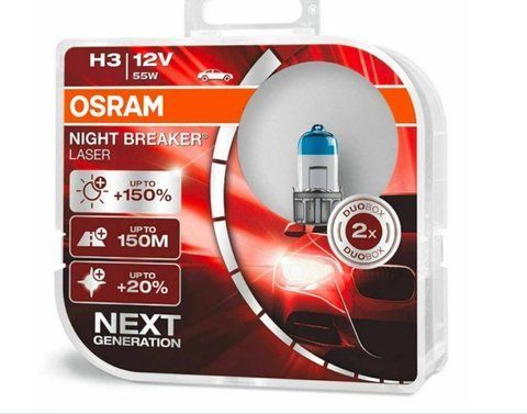 Лампи галогенні H3+150% 12V 55W Osram Night Breaker Laser H3+150% фото
