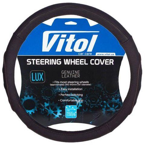 Чехол на руль М 37-39 см натуральная кожа Vitol VL 578 BK M VL 578 BK M фото