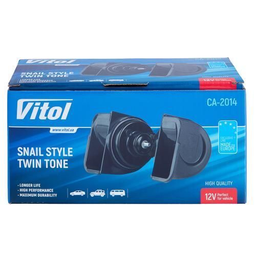 Сигнал електромагнітний "равлик" 12В 88мм Vitol CA-2014 CA-2014 фото