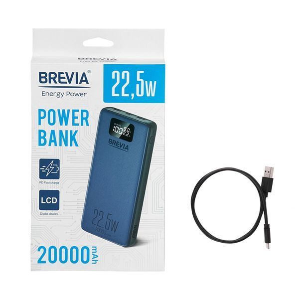 Повербанк (Power Bank) Brevia 20000mAh 22,5W Li-Pol, LCD 7912 фото Повербанк (Power Bank) Brevia 20000mAh 22,5W Li-Pol, LCD 7912 фото