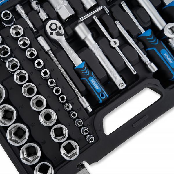 Професійний набір інструментів у кейсі M&Ouml;LDER 1/2", 1/4" 72 T, CR-V, 94ед. MT60094 фото