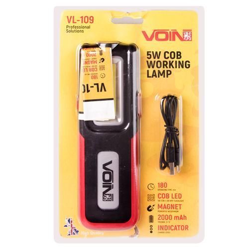 Переносна лампа VOIN VL-109 5W-COB+3W, Power Bank 2000mAh, магніт, індикатор заряду VL-109 фото