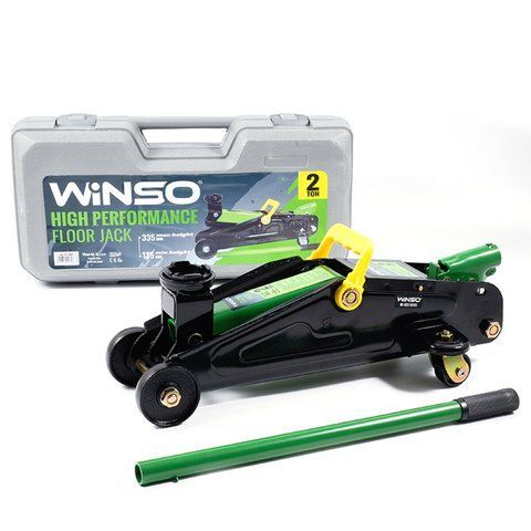 Домкрат гідравлічний підкатний Winso 171860 2 т 8,5 кг висота 135-335 мм пластикове паковання 171860 фото