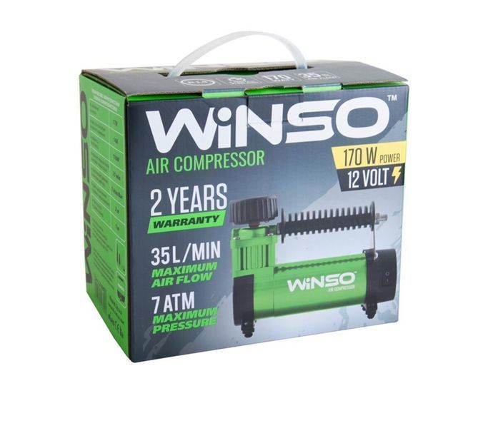 Компресор автомобільний Winso 127000 7 Атм 35 л/хв 170Вт, кабель 3м, шланг 1м 127000 фото