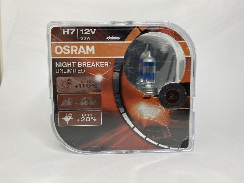 Лами галоген OSRAM H7 +110% Night Breaker Unlimited 1758029805 фото