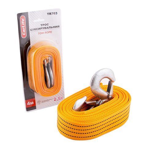 Буксувальний трос 2,5т 4м Carlife TR703 TR703 фото