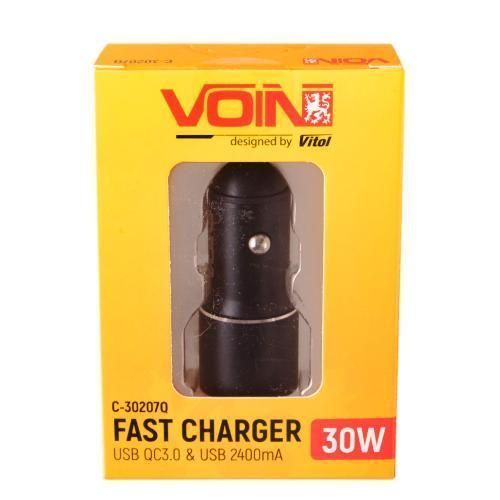 Автомобільний зарядний пристрій 2USB QC3.0 12-24V VOIN C-30207Q C-30207Q фото
