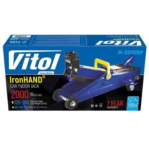 Домкрат гідравлічний підкатний 2т 125-300 мм 6.3 кг Vitol IH-125300DP IH-125300DP фото