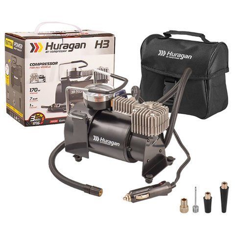 Компресор автомобільний 12В, 7 Атм, 37 л/хв Huragan H0300 H0300 фото