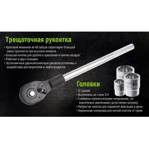 Набір головок 19-50 мм 3/4" 12 гран. 17 предметів Alloid НГ-6017М-12 НГ-6017М-12 фото