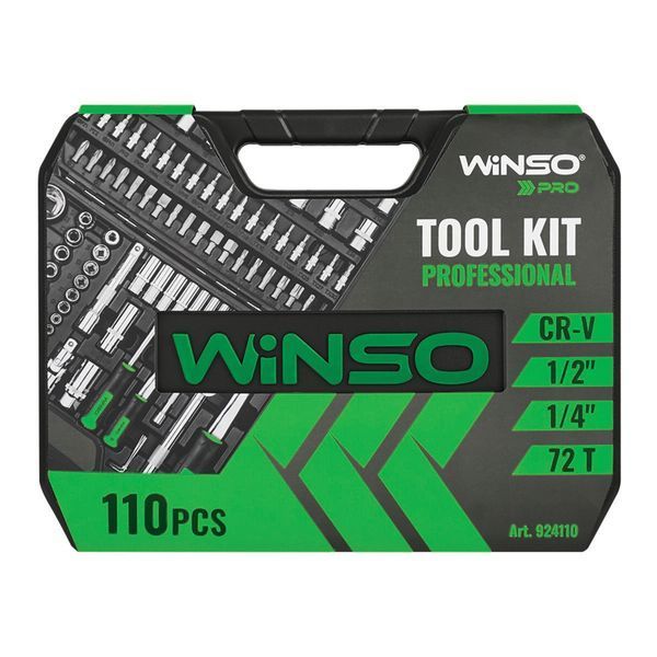Професійний набір інструментів у кейсі Winso Pro 1/2", 1/4" 72T, CR-V, 110од. 924110 фото