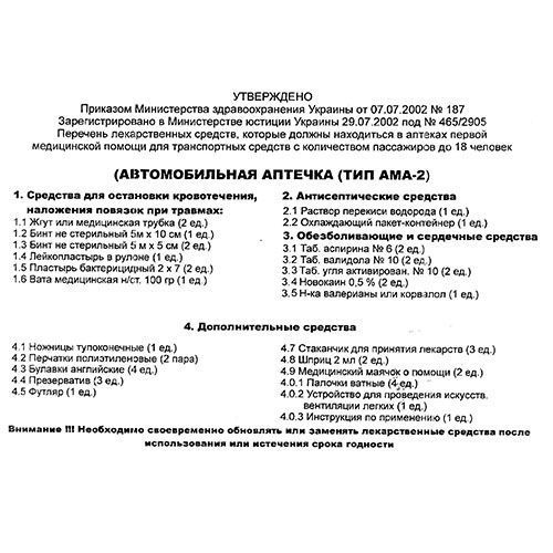 Аптечка автомобільна до 18 осіб АМА-2 для мікроавтобусів та вантажних авто AA18RED фото
