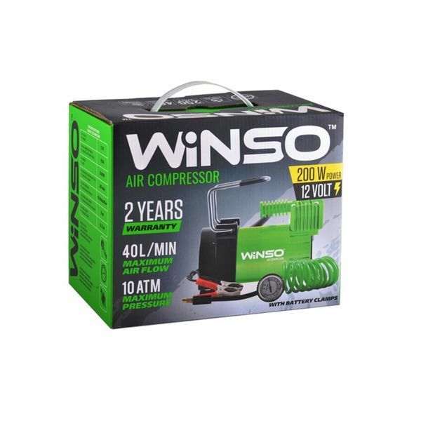 Компрессор автомобильный 10 Атм 40 л/мин 200 Вт Winso 126000 126000 фото