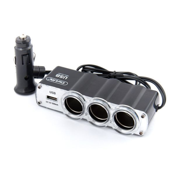 Розгалужувач прикурювача 3в1 + USB 12В Carlife CS301 CS301 фото