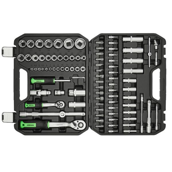 Профессиональный набор инструментов в кейсе Winso Pro 1/2", 1/4" 72 T, CR-V, 94ед. 924094 фото