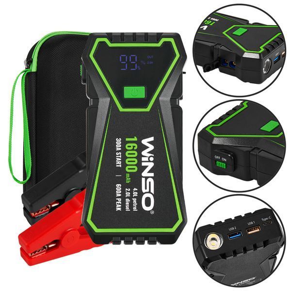 Бустер (пускозарядний пристрій) Winso 140300 Jump Starter 300A/600A 16000mAh 140300 фото