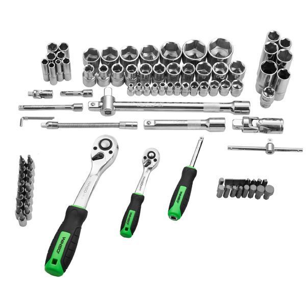 Профессиональный набор инструментов в кейсе Winso Pro 1/2", 1/4" 72 T, CR-V, 94ед. 924094 фото