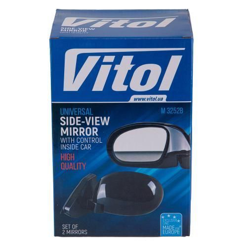 Дзеркала бічні Ваз 2101, 2103, 2106 карбонові на шарнірі Vitol ЗБ 3252B CARBON ЗБ 3252B CARBON фото