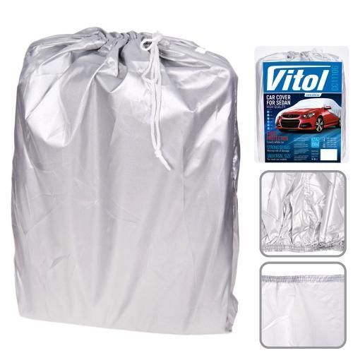 Тент чохол на автомобіль седан 406х165х119 мм Vitol CC11106 S сірий Polyester CC11106 S фото