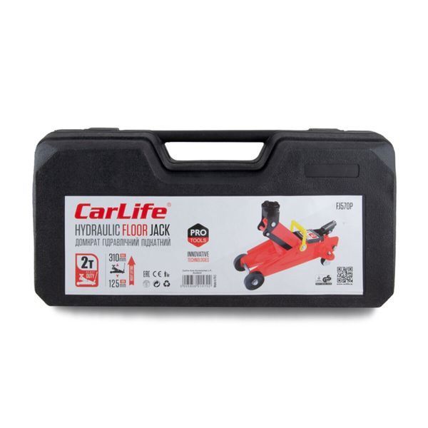 Домкрат підкатний 2т 125-310 мм у кейсі CarLife FJ570P FJ570P фото