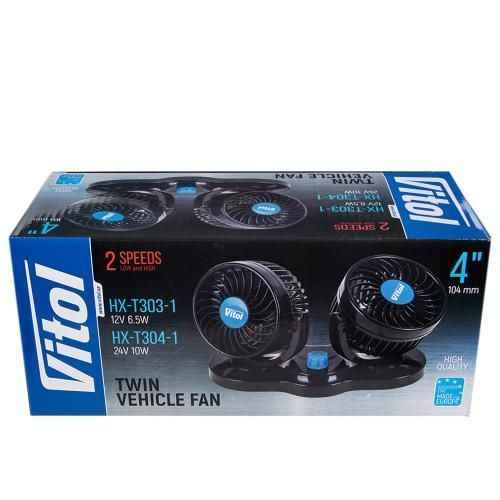 Вентилятор двойной 4" 24V 10W двойной две скорости Vitol HX-T304-1 HX-T304-1 фото