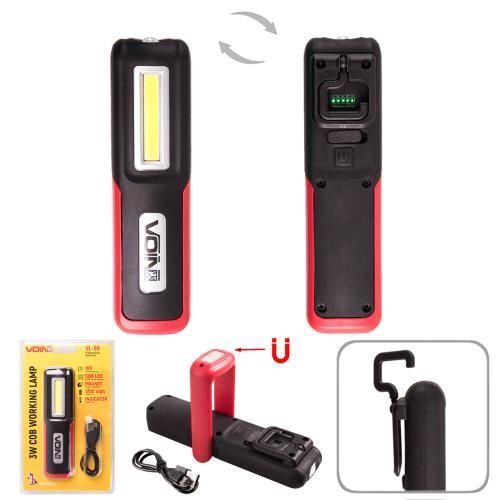 Переноска світлодіодна VOIN VL- 99 3W-COB+3W АКБ 1200mAh, магніт, індикатор заряду VL-99 фото