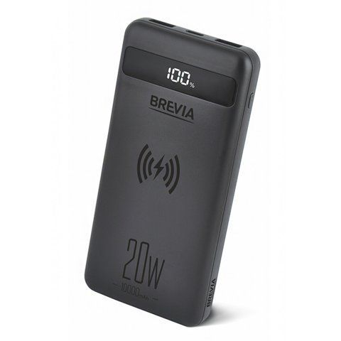 Повербанк (Power Bank) Brevia 10000mAh 20W Wireless Qi10W Li-Pol, LCD 7987 фото