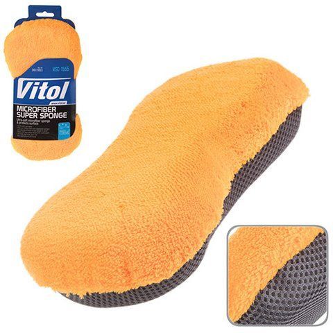Губка для миття авто мікрофібра 24х11 см Vitol VSC-1555 VSC-1555 фото