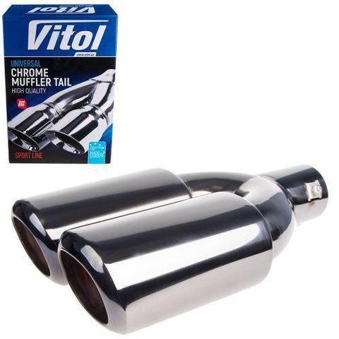 Насадка на глушник Vitol НГ-0339 BK d 64 мм з нержавійки НГ-0339 BK фото