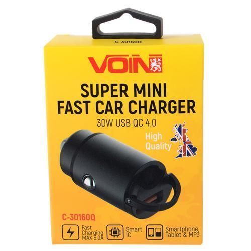 Автомобільний зарядний пристрій 30W 1USB QC4.0 12-24V VOIN C-30160Q C-30160Q фото