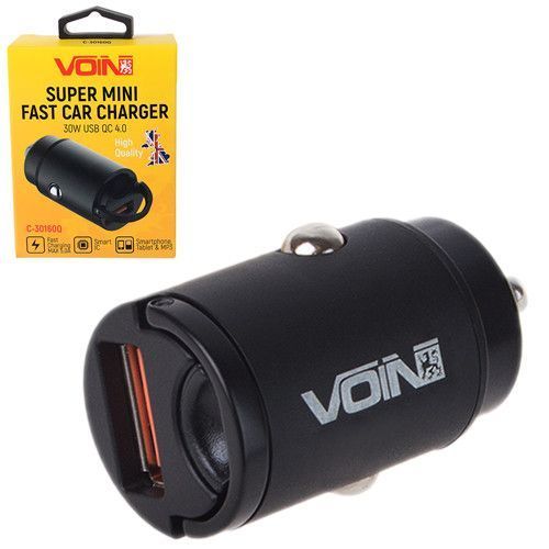 Автомобільний зарядний пристрій 30W 1USB QC4.0 12-24V VOIN C-30160Q C-30160Q фото