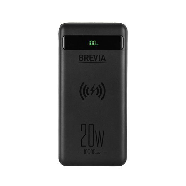 Повербанк (Power Bank) Brevia 10000mAh 20W Wireless Qi10W Li-Pol, LCD 7987 фото
