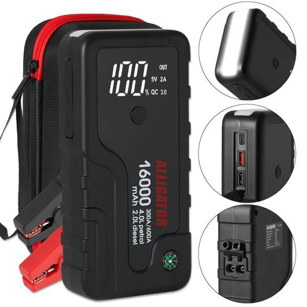 Бустер (пусковое устройство) Alligator Jump Starter 300A/600A 16000mAh JS841 фото