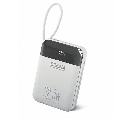 Повербанк (Power Bank) Brevia 10000mAh 22.5W Type-C+Lightning Cable, Li-Pol, LCD 7988 фото