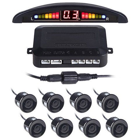 Паркувальна система Pulso LP-10180, LED, 8 датчикiв D=22мм, конектор, black LP-10180 фото