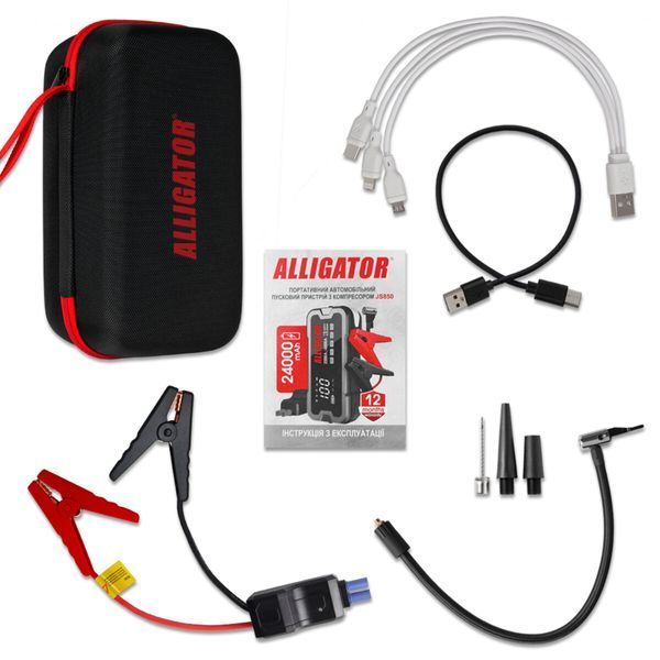 Бустер (пускозарядний пристрій) Alligator JS850 Jump Starter 2000A/4000A 24000mAh з компресором 10Bar JS850 фото
