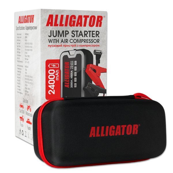 Бустер (пускозарядний пристрій) Alligator JS850 Jump Starter 2000A/4000A 24000mAh з компресором 10Bar JS850 фото