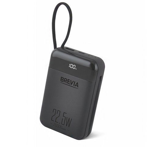 Повербанк (Power Bank) Brevia 20000mAh 22.5W Type-C+Lightning Cable, Li-Pol, LCD 7989 фото