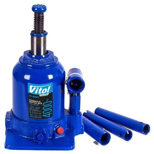 Домкрат гідравлічний телескоп 4т 2х циліндровий 160-390 мм 6,4кг Vitol DB-40002C DB-40002C фото