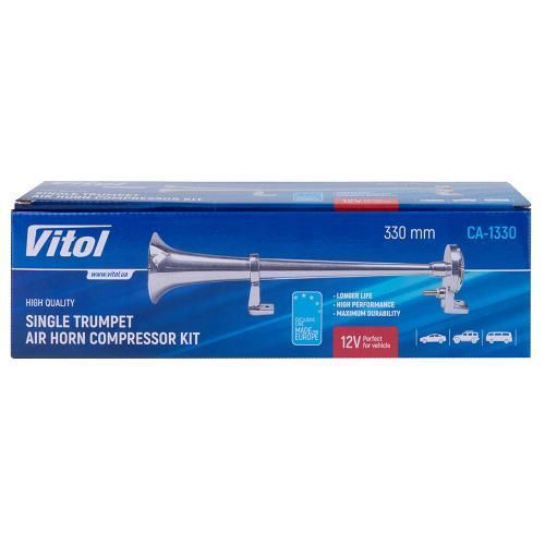 Сигнал пневматичний VITOL CA-1330 1 дудка металева 12B 330мм CA-1330 фото
