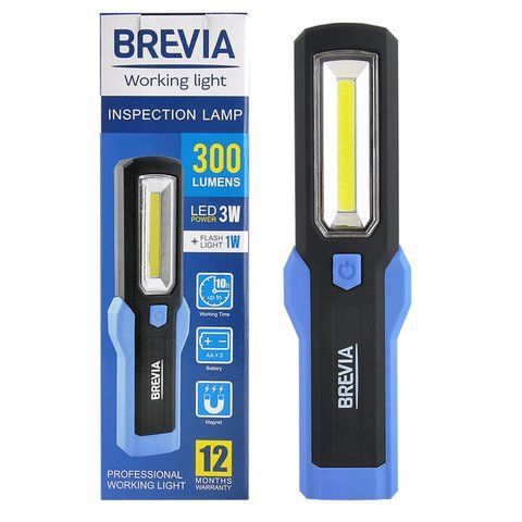 Фонарь инспекционный Brevia 11440 LED Інспекційна ламп 3W COB+1W LED 300lm, IP20, IK05,3xAA 11440 фото