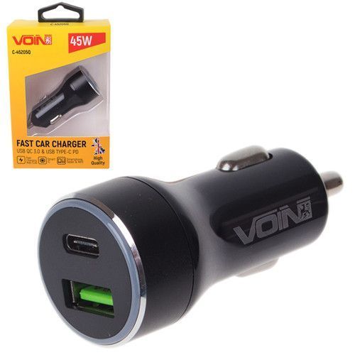 Автомобильное зарядное устройство 45W 1USB QC3.0 12-24V VOIN C-45205Q C-45205Q фото